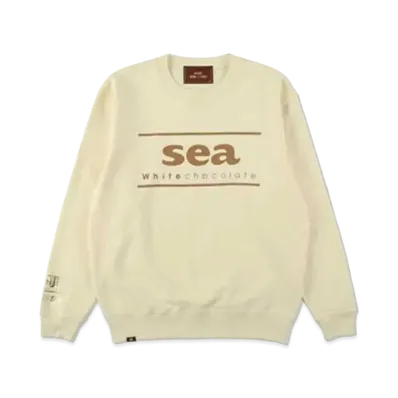 WIND AND SEA x meiji Crew Neck Sweat "White Chocolate"