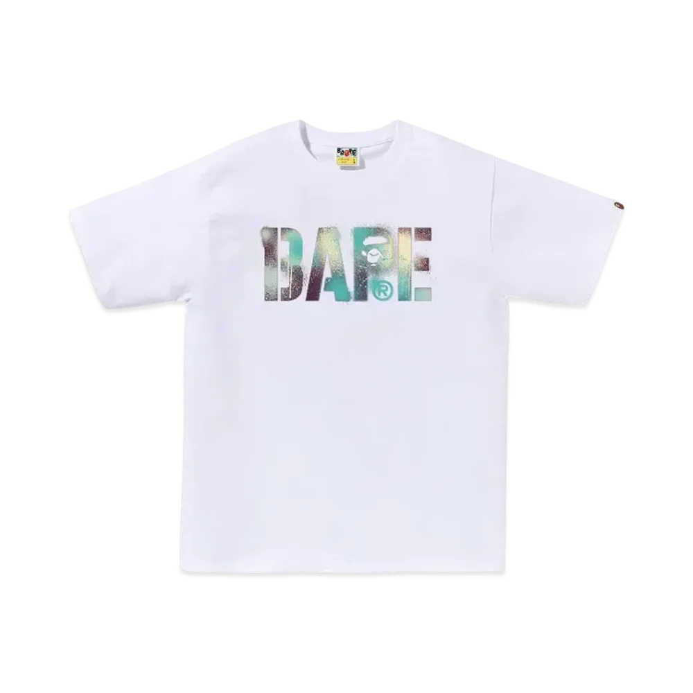 A BATHING APE Map Camo Stencil Bape Logo Tee "White/ML"