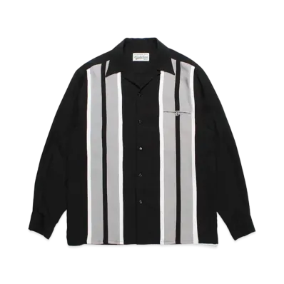 WACKO MARIA Switching Open Collar Shirt "Black"