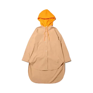 atmos pink Hooded Shirt Dress "Beige/Orange"