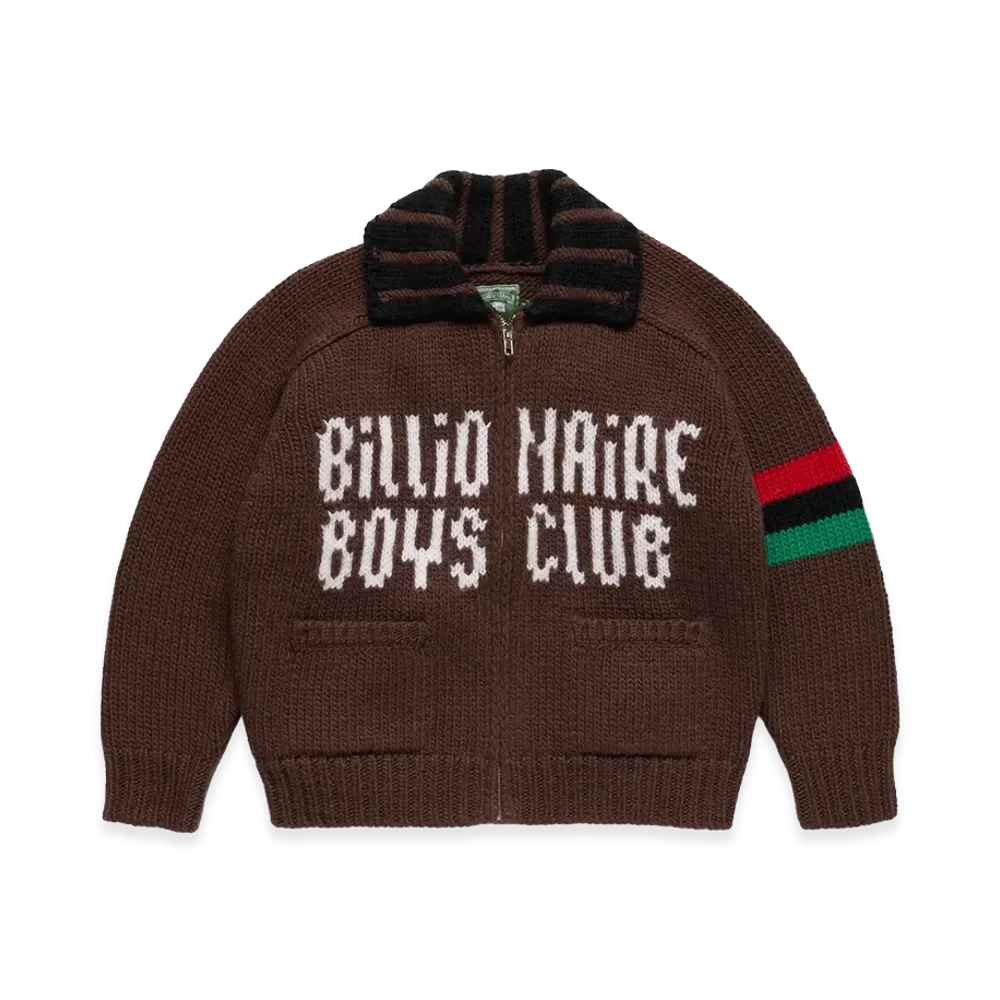 DENIM TEARS Billionaire Boys Club André Leon Talley Knit Zip Sweater "Brown"