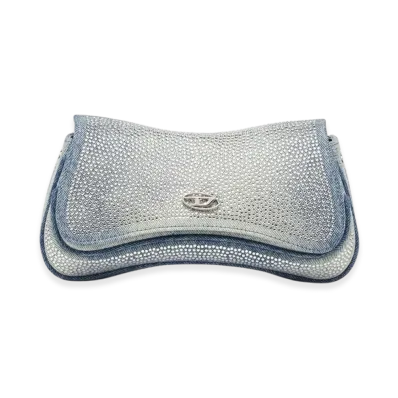 Diesel Play Clutch Play-Crystal Clutch In Solarised Denim "Light Blue"