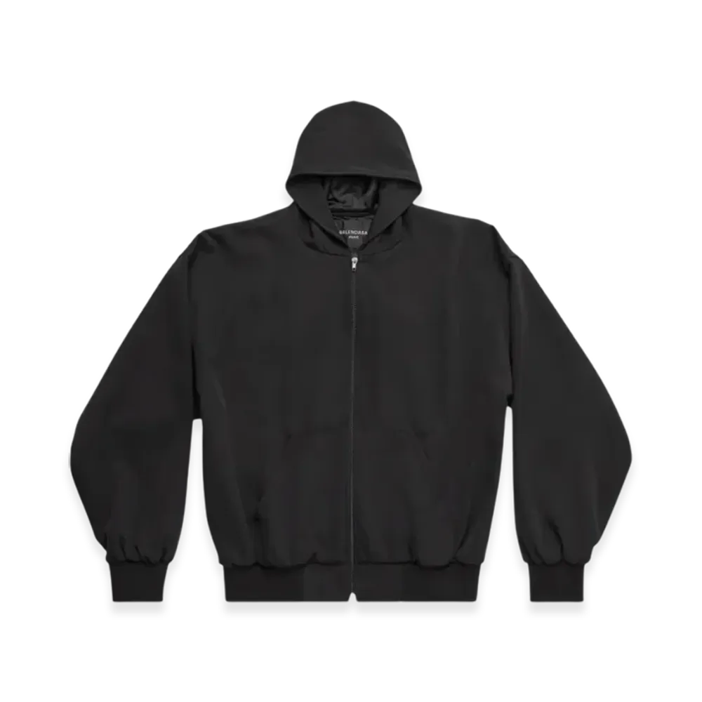 BALENCIAGA Zip-Up Hoodie Large Fit "Black"