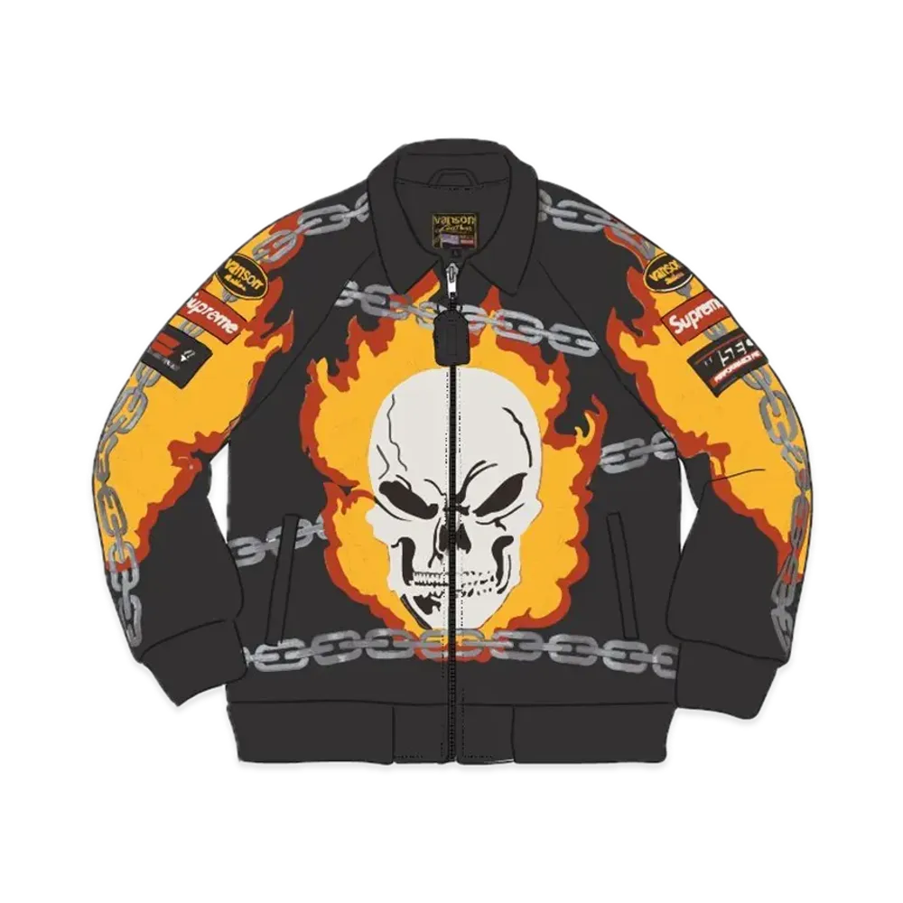 Supreme x Vanson Leathers Ghost Rider© Jacket "Black"