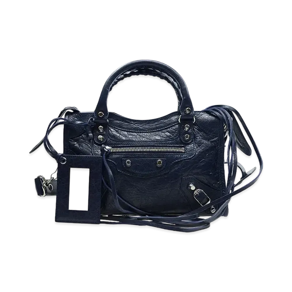 BALENCIAGA Handbag Lambskin "Blue"