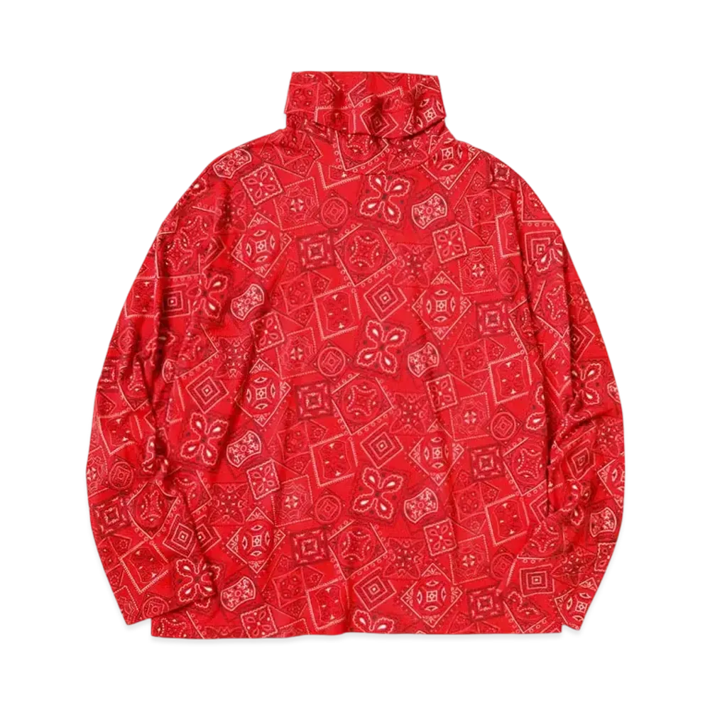 KAPITAL 20/- Cookie Bandana High Neck Long Tee "Red"