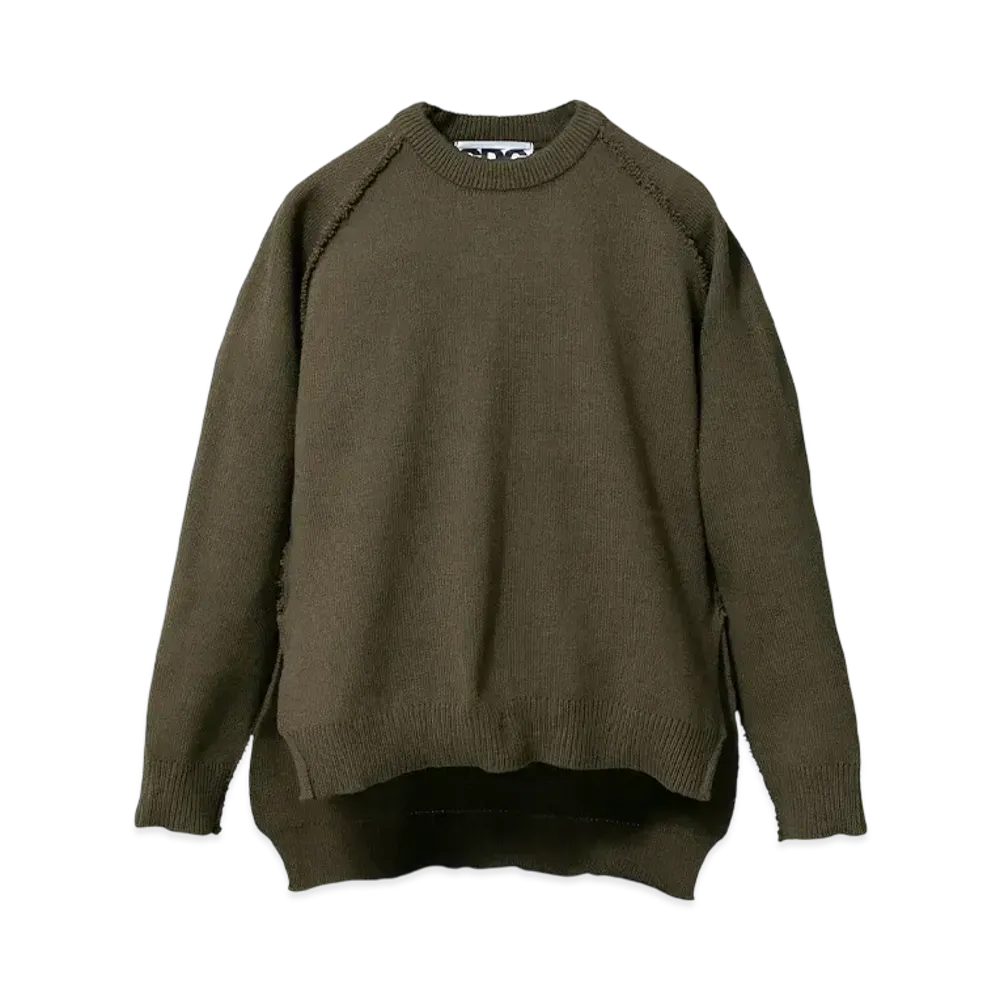 COMME des GARCONS CDG Outside Seam Long Back Pullover "Khaki"