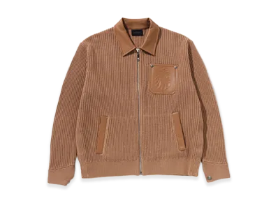 A BATHING APE Bape Black Zipped Work Cardigan "Beige"