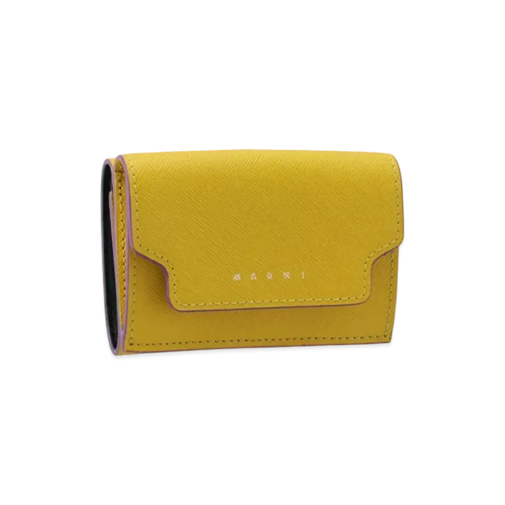 Marni Yellow Tri-Fold Saffiano Wallet "Light Tapaz"