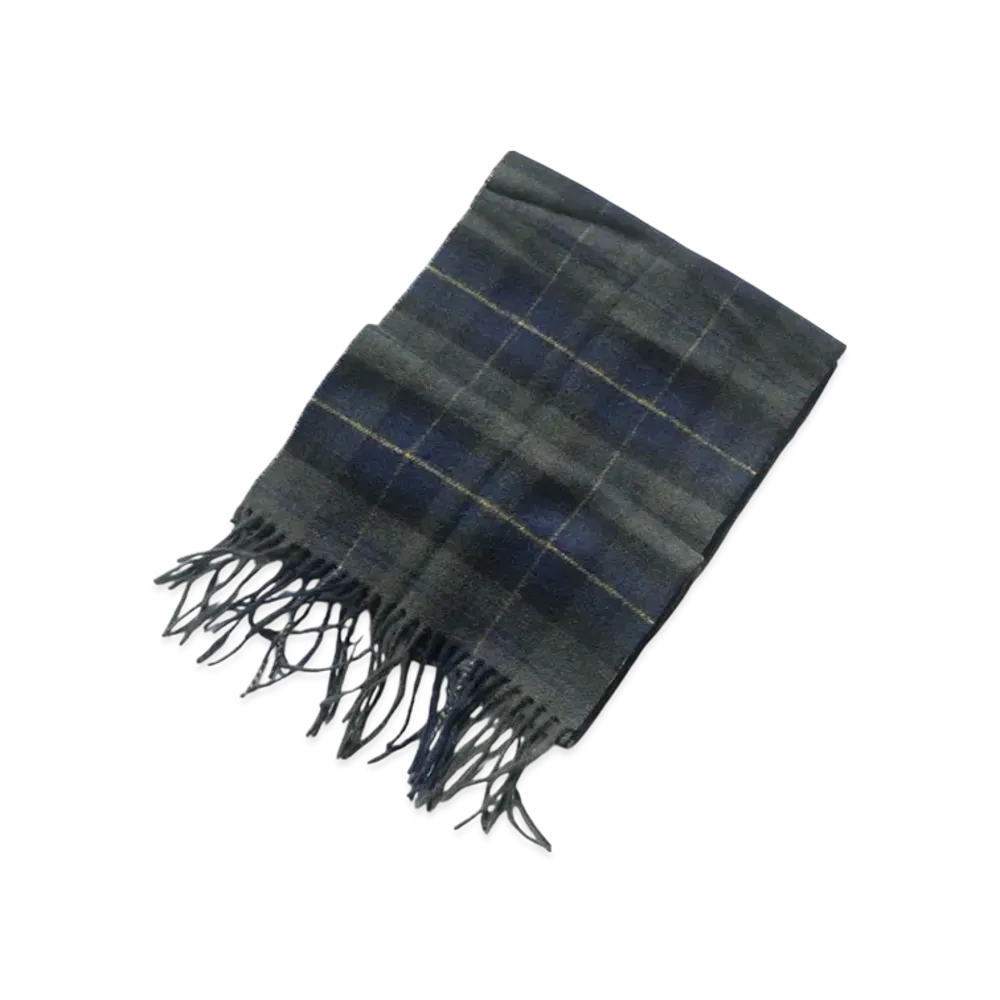 Barbour Tartan Lambswool Scarf Check "Olive Night"
