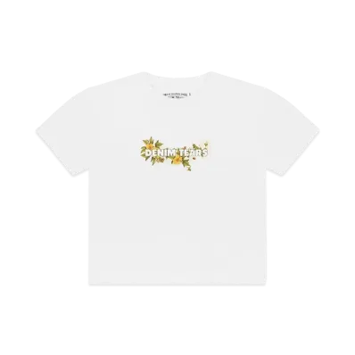 DENIM TEARS Kids Cotton Floral Logo Tee "White"