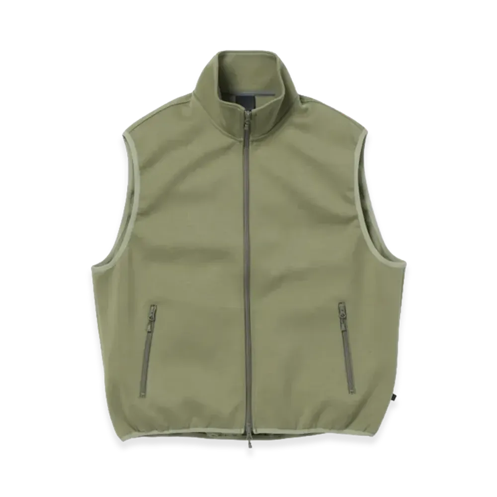 DAIWA PIER39 Tech Scuba Knit Stand Collar Vest "Light Olive"