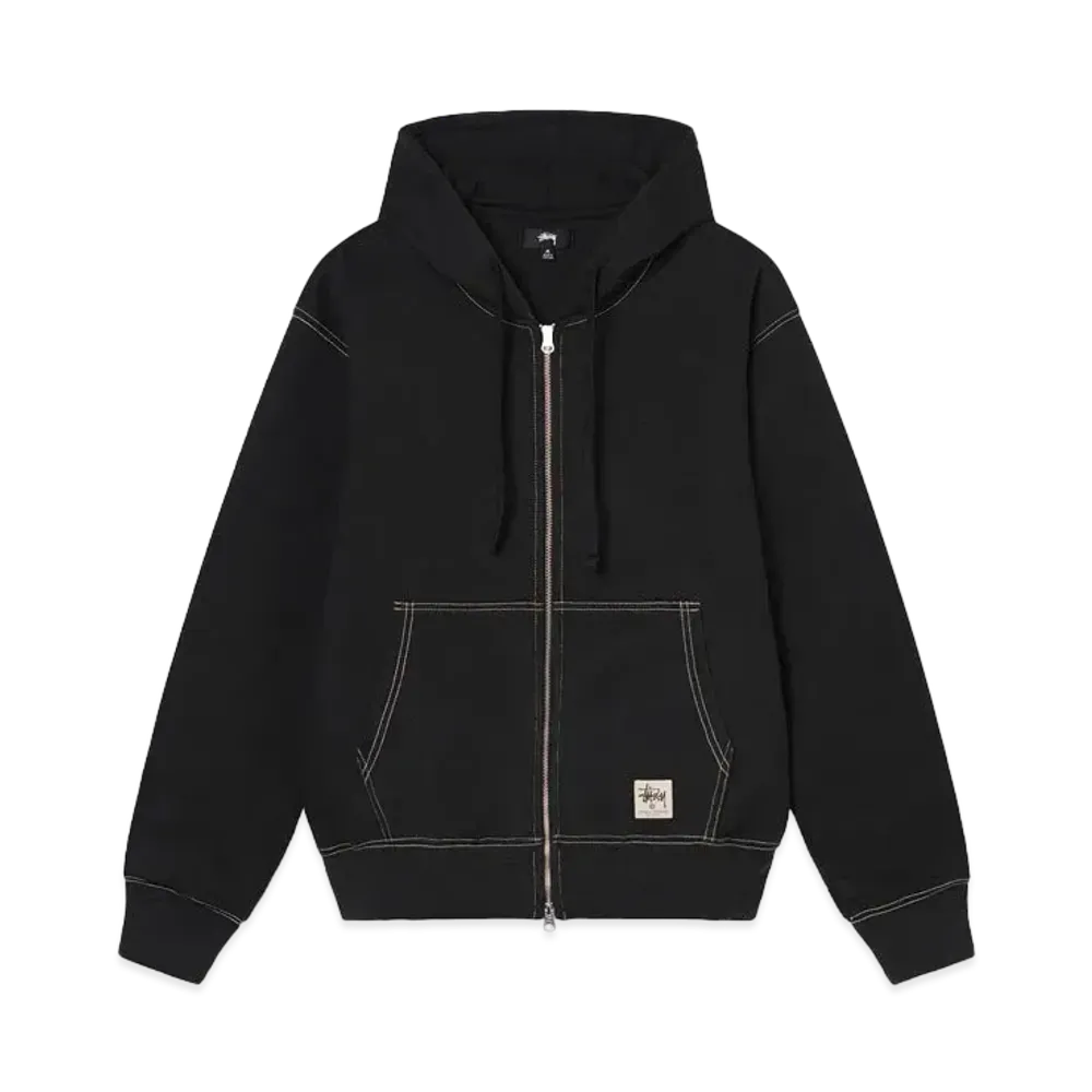 Stussy Double Face Label Zip Hoodie "Black"