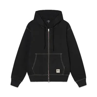 Stussy Double Face Label Zip Hoodie "Black"