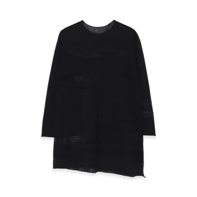 Yohji Yamamoto 12G 2P Stripe Paneled Sweater "Black"