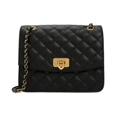 CHARLES & KEITH Cressida Quilted Chain Strap Bag "Black"