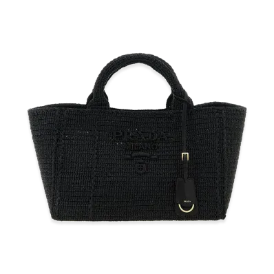 PRADA Women's Crochet Shopping Bag "Black"
