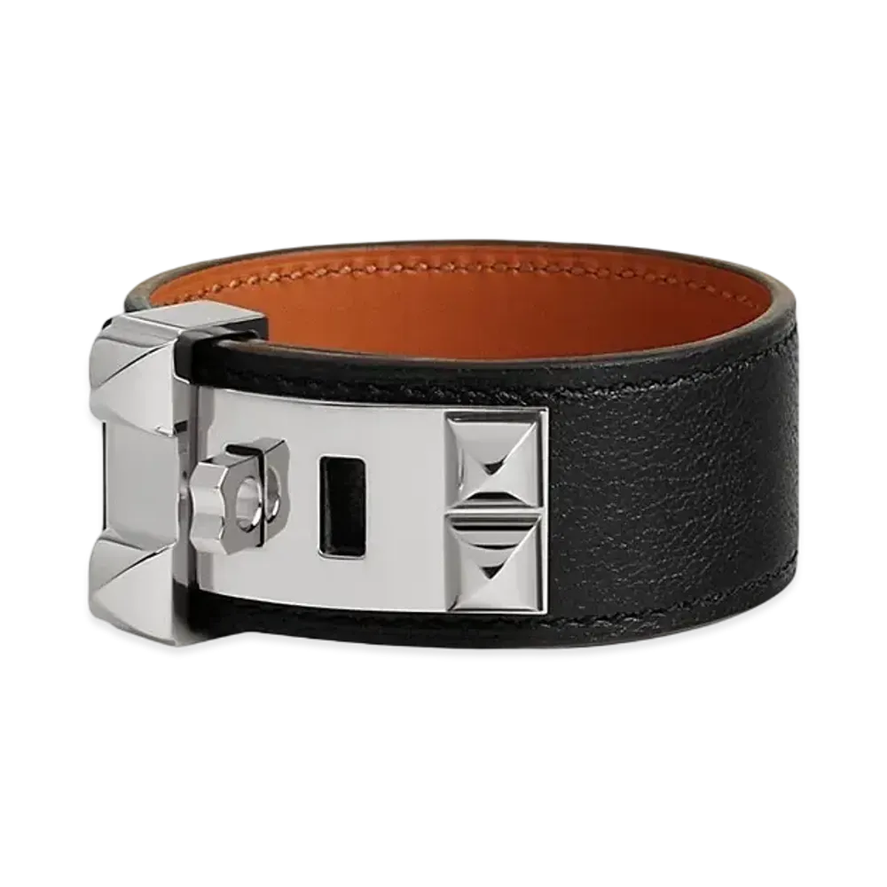 Hermes Collier de Chien 24 Bracelet "Noir/Palladium"