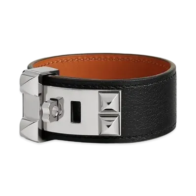 Hermes Collier de Chien 24 Bracelet "Noir/Palladium"