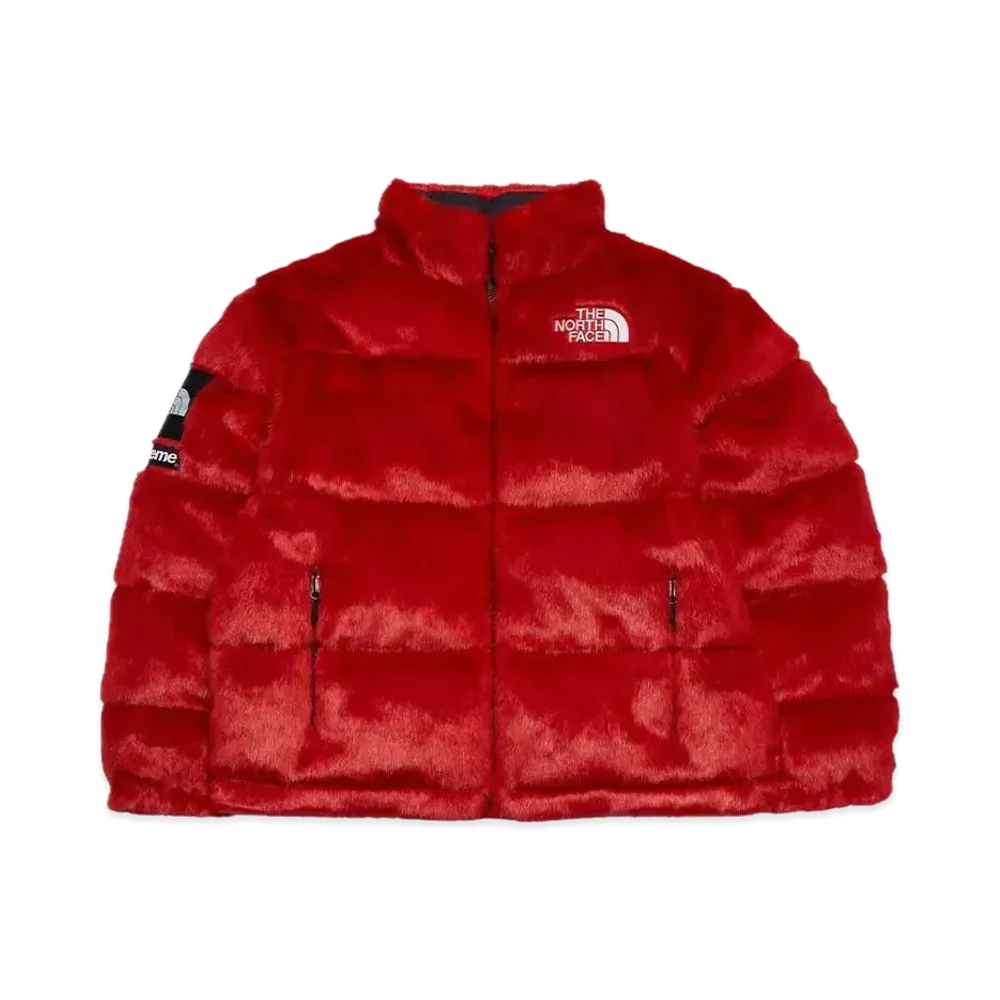 Supreme x The North Face Faux Fur Nuptse Jacket "Red"