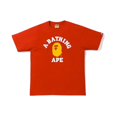 A BATHING APE Colors College T-Shirt "Red/Yellow"