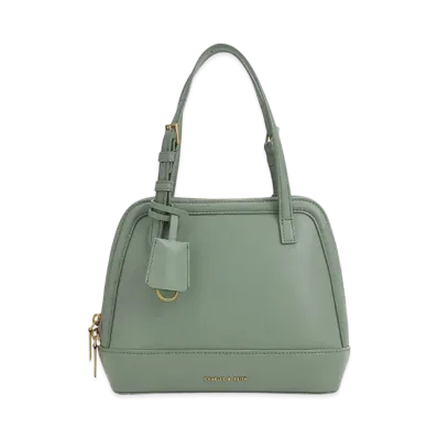 CHARLES & KEITH Enola Textured Double Handle Structured Bag "SageGreen"