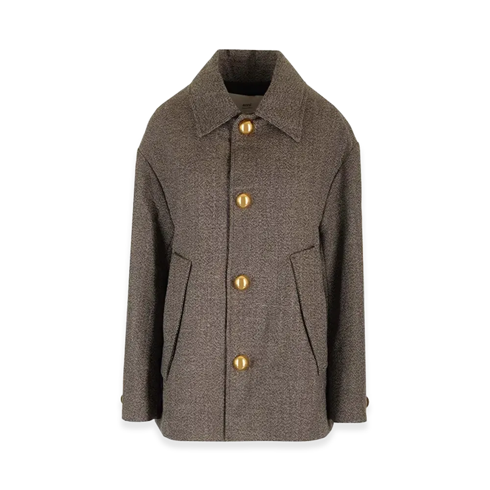 AMI PARIS Women's Wool And Cotton Caban "Brown"