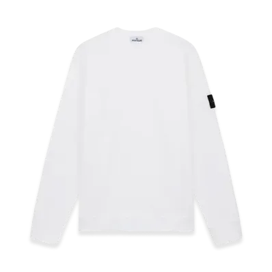 Stone Island 63750 Heavy Cotton Jersey Crewneck Sweatshirt with Ribbing - 24FW "White"