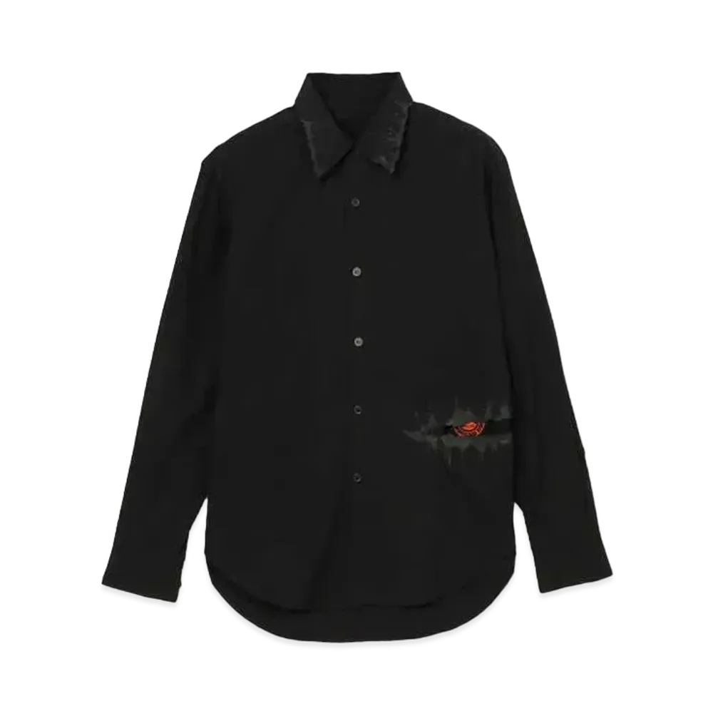 Ground Y x CHAINSAW MAN Chainsaw Cutting Cotton Broad Blouse "Black"