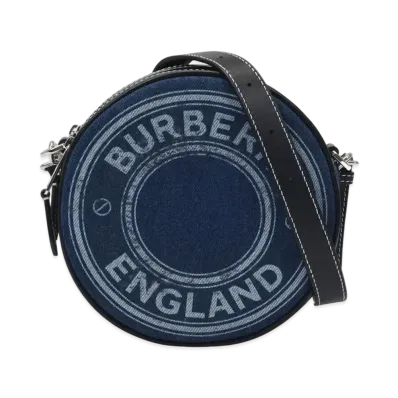 Burberry Louise Canvas Shoulder Bag "Navy"