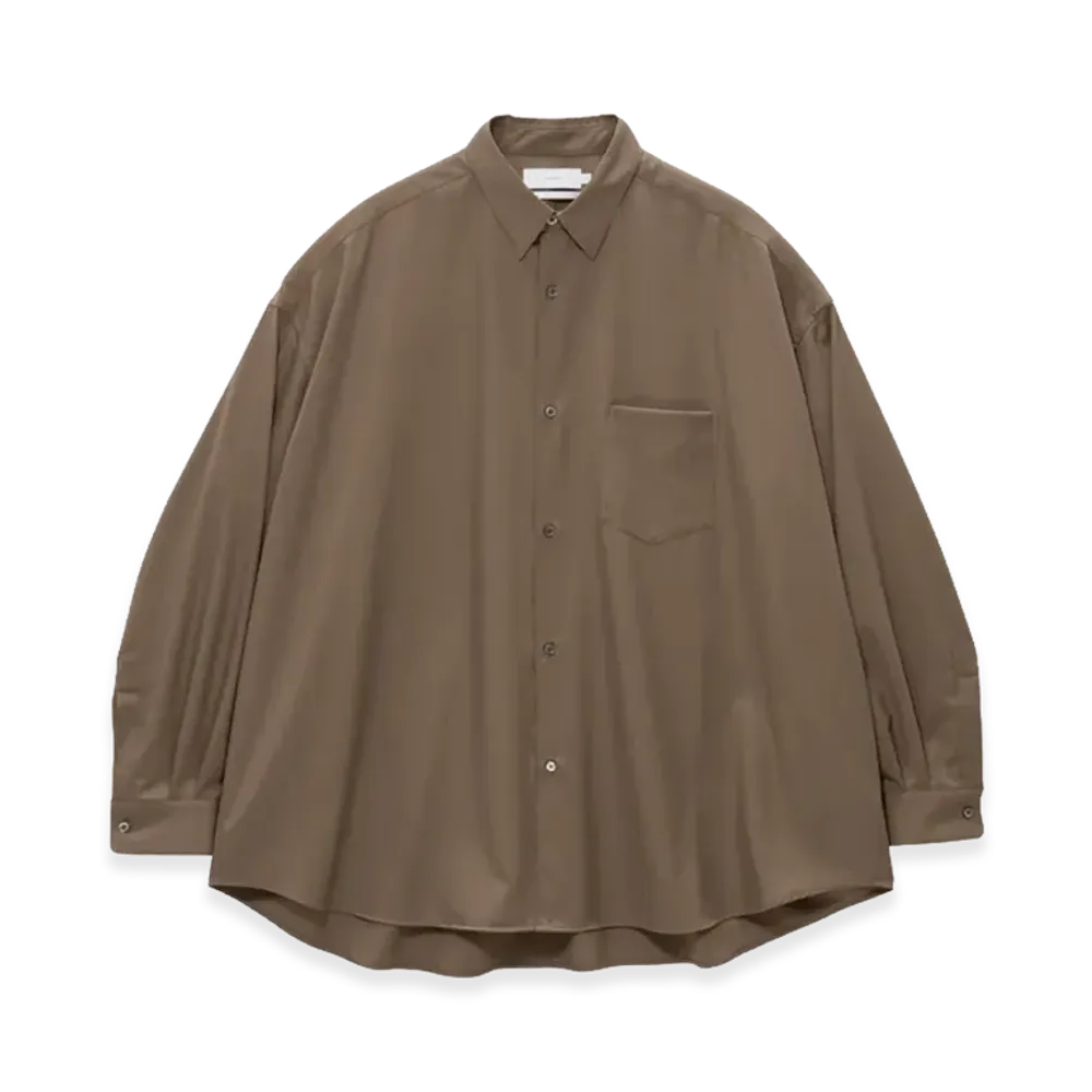Graphpaper Extra Fine Wool L/S Oversized Regular Collar Shirt "Brown"