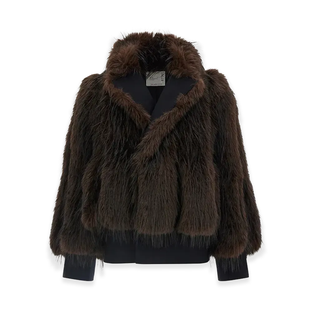 sacai Women's Jacket with Fur Inserts "Blue"