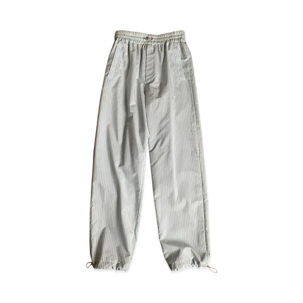 AURALEE Finx Polyester Stripe Pants "Blue"