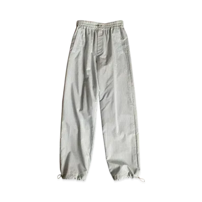AURALEE Finx Polyester Stripe Pants "Blue"
