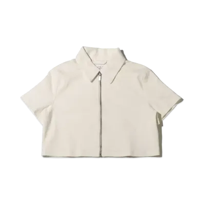 atmos pink Sougara Logo Denim Zip Tops "White"
