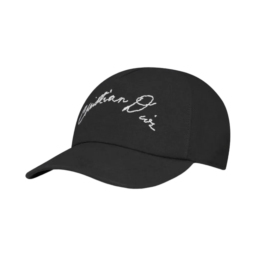Dior Baseball Cap with Handwritten Christian Dior Signature Cotton Canvas "Black"