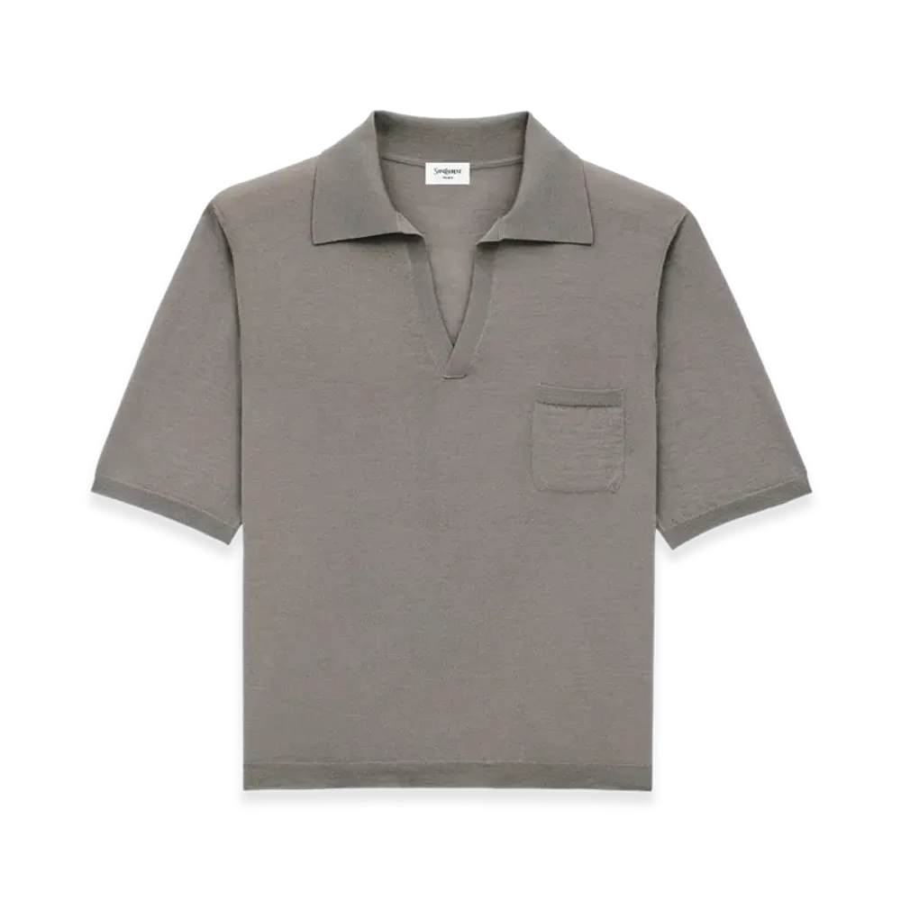 Saint Laurent Wool Polo Shirt "Gray"