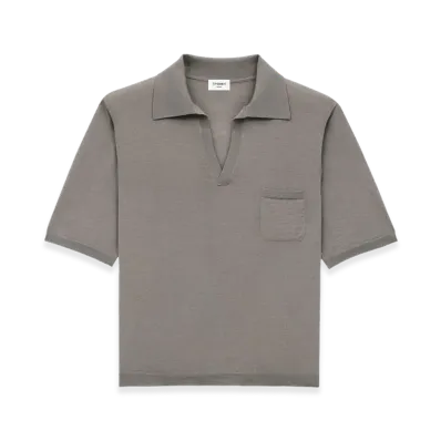 Saint Laurent Wool Polo Shirt "Gray"