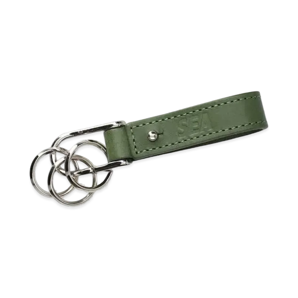 WIND AND SEA Sea Leather Key Ring "Moss"