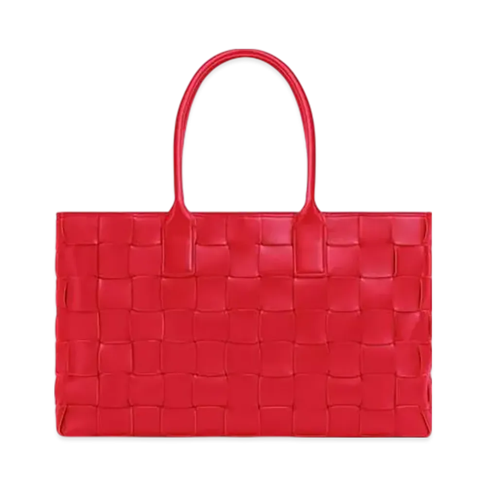 Bottega Veneta Maxi Intreccio Tote "Bright/Red"