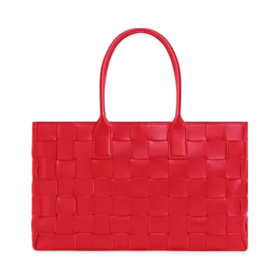 Bottega Veneta Maxi Intreccio Tote "Bright/Red"