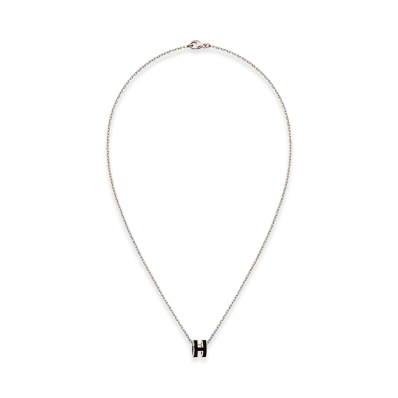 Hermes Mini Pop H Pendant "Noir/Rose Gold"