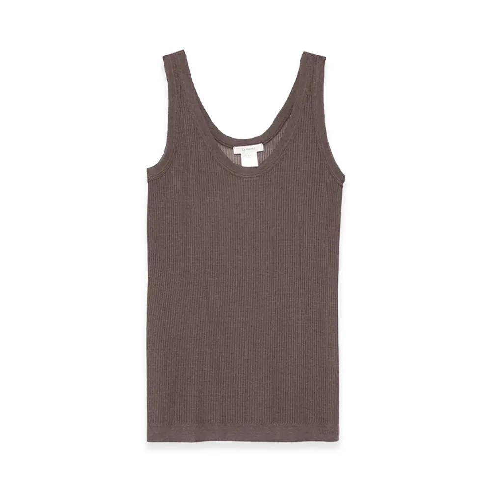 LEMAIRE Women's Seamless Ribbed Tank Top "Dark Brown"