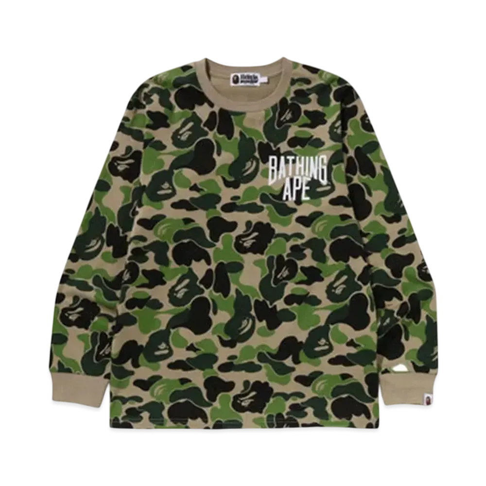 A BATHING APE Abc Camo Nyc One Point Ls Tee "Green"