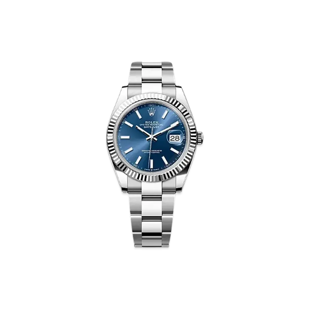 ROLEX Datejust 41 Oystersteel & White Gold "Blue"