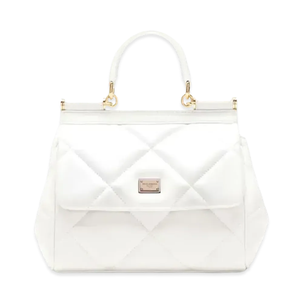 Dolce&Gabbana Sicily Bag Small Matrasse Calfskin "White"