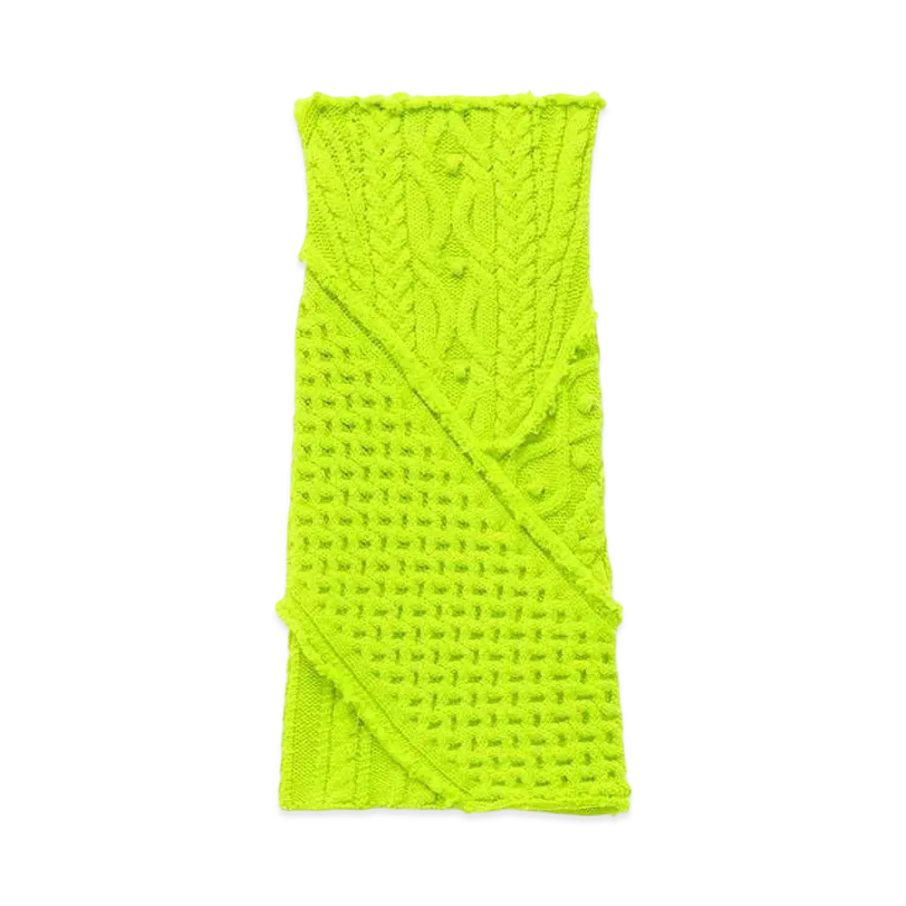 Alexander McQUEEN Cable Knit Pencil Skirt "Acid Yellow"