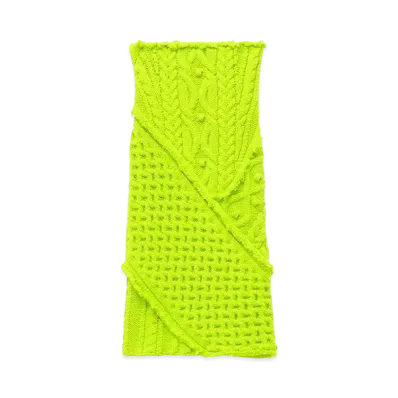 Alexander McQUEEN Cable Knit Pencil Skirt "Acid Yellow"