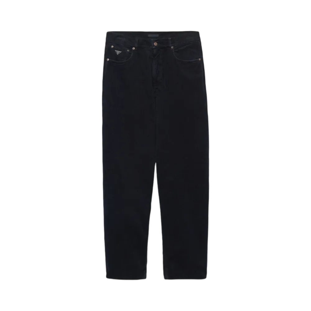 PRADA Men's Baggy Corduroy Pants "Navy"