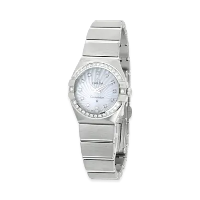 OMEGA Women's Constellation 12P Diamond Bezel "Silver/White Shell"